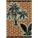 rugs modern Kahverengi Temalı Tropikal Palmiye Ağacı Desenli Modern Dekoratif Halı 3815, 120 x 200