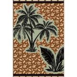 rugs modern Kahverengi Temalı Tropikal Palmiye Ağacı Desenli Modern Dekoratif Halı 3815, 150 x 150