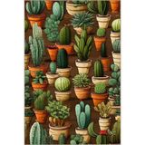 rugs modern Kaktüs Dikenli Çok Renkli Desenli Dokuma Taban Halı miravip8185, 140 x 200