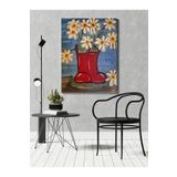 rugs modern Kanvas Tablo Ayakkabı Saksılı Çiçekli Desenli Temalı Tablo, 60 x 90
