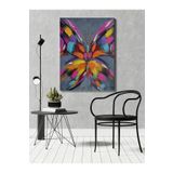 rugs modern Kanvas Tablo Boyalı Kelebek Temalı Renkli Tonlarda Modern Tablo, 60 x 90