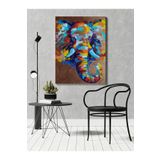 rugs modern Kanvas Tablo Hayvan Fil Pastel Boyalı Desenli Renkli Temalı Modern Tablo, 70 x 100