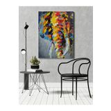 rugs modern Kanvas Tablo Modern Fil Desenli Renkli Temalı Modern Tablo, 70 x 100