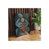 rugs modern Kanvas Tablo Sevgi Ve Aşk Temalı Mavi Turuncu Gri 57, 70 x 100