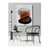 rugs modern Kanvas Tablo Siyah Turuncu Boyalı Desenli Temalı Tablo, 70 x 100