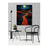 rugs modern Kanvas Tablo Turuncu Yol ve Gece Temalı Desenli Temalı Tablo, 60 x 90