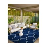rugs modern Kapalı Mavi Çizgili Geometrik Dekoratif Halı ve Yıkanabilir Halı miravip9629, 140 x 200