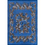 rugs modern Karabağ Mavi Kahverengi Çiçek Desenli Dekoratif Dokuma Taban Halı Mira 1262, 80 x 200