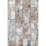 rugs modern Kareli Açık Renklerde Geometrik Desenli Modern Dekoratif Halı 4438, 75 x 300