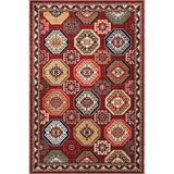 rugs modern Kareli Geometrik Halı Kırmızı Renk Desenli Dokuma Taban Halı 4139, 100 x 250