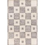 rugs modern Kareli Gri Krem Renkli Geometrik Çizgli Motifli Modern Dekoratif Halı miravip1020, 75 x 200