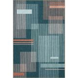 rugs modern Kareli Kapalı Mavi Desenli Dokuma Taban Halı miravip8008, 75 x 300