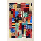 rugs modern Kareli Kırmızı Pembe Karışık Renkli Geometrik Desenli Dekoratif Halı miravip872, 75 x 150