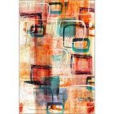 rugs modern Kareli Resenli Dokuma Taban Halı Ve Yıkanabilir Halı Miravip10466, 100 x 100