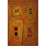 rugs modern Kareli Turuncu Renkli Yamuk Akan Temalı Dekoratif Yıkanabilir Halı Miravip9043, 100 x 100