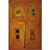 rugs modern Kareli Turuncu Renkli Yamuk Akan Temalı Dekoratif Yıkanabilir Halı miravip9043, 75 x 150