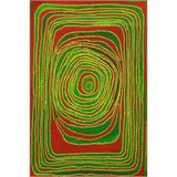 rugs modern Kareli Yeşil Renkli Yamuk Akan Temalı Dekoratif Yıkanabilir Halı miravip9044, 70 x 120