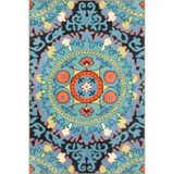 rugs modern Karışık Desenli ve Floral Mavi Dekoratif ve Dokuma Taban Halı 4329, 140 x 200