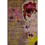 rugs modern Karışık Renkli Kadın Yüz Desenli Modern Dekoratif Halı 4491, 140 x 200