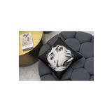 rugs modern Kırlent Kılıfı 874 Yüz Ve Fincan Temalı Siyah, 45 x 45