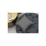 rugs modern Kırlent Kılıfı H Logo Siyah Beyaz Geometrik Desenli, 60 x 60