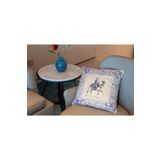 rugs modern Kırlent Mavi Krem Beyaz At Temalı Pillow48, 60 x 60