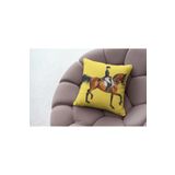 rugs modern Kırlent Sarı At Ve Binicilik Temalı Pillow50, 45 x 45