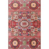 rugs modern Kırmızı Geleneksel Botanik Temalı Desenli Dokuma Taban Halı ve Yıkanabilir Halı aloha5, 140 x 200