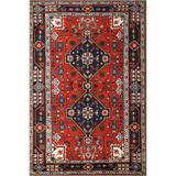 rugs modern Kırmızı Lacivert Temalı Geleneksel Motif Desenli Vintage Dekoratif Halı 5213, mira5213-140x200
