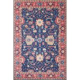 rugs modern Kırmızı Mor Çiçekli Geometrik Temalı Desenli Dokuma Taban Halı ve Yıkanabilir Halı aloha42, 75 x 300