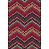 rugs modern Kırmızı Pembe Turuncu Tonlarda Çapraz Çizgili Desenli Dokuma Taban Yıkanabilir Halı miravip9169, 75 x 200