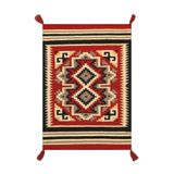 rugs modern Kırmızı Renkli Etnik Desen Püsküllü Dokuma Taban Dekoratif Halı 1746, 100 x 250