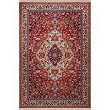 rugs modern Kırmızı Temalı Çok Renkli Geleneksel Motif Etnik Çiçek Desenli Vintage Dekoratif Halı 2472, 140 x 200