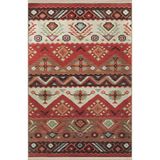 rugs modern Kırmızı Temalı Çok Renkli Geleneksel Motif Etnik Desenli Vintage Dekoratif Halı 2786, 140 x 200