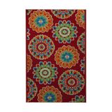 rugs modern Kırmızı Temalı Motifli Etnik Şekil Desenli Vintage Dekoratif Halı 5270, 140 x 200