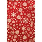 rugs modern Kırmızı Yılbaşı Temalı Kar Tanesi Karma Süs Desenli Kreatif Modern Dekoratif Halı 2237, 80 x 150