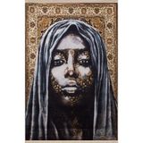 rugs modern Koyu Ton Çok Renkli Motifli Soyut Etnik Portre Desenli Vintage Dekoratif Halı 2592, 100 x 250