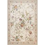 rugs modern Krem Bordürlü Floral Temalı Desenli Dokuma Taban Halı ve Yıkanabilir Halı miravip10237, 140 x 200
