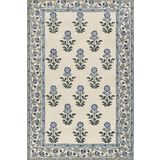 rugs modern Krem Renklerinde Mavi Buket Temalı Dekoratif Yıkanabilir Halı miravip9035, 140 x 200