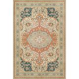 rugs modern Krem Turuncu Çerçeveli Yıldızlı Geleneksel Pofidik Yapılı Dokuma Taban Yıkanabilir Halı miravip9121, 75 x 150