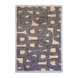 rugs modern Lacivert Bej Zincir Desenli Renkli Dokuma Taban Dekoratif Halı 1744, 100 x 250