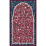 rugs modern Lacivert Bordo Tonlarında Çiçekli Geometrik Desenli Seccade 70x120