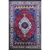 rugs modern Lacivert Kırmızı Temalı Geleneksel Motif Etnik Desenli Kreatif Vintage Dekoratif Halı 2458, 80 x 150