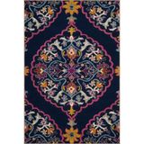 rugs modern Lacivert Pembe Temalı Geleneksel Motif Çiçek Desenli Vintage Dekoratif Halı 4703, 120 x 200