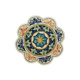 rugs modern Lacivert Temalı Çok Renkli Geleneksel Motif Çiçek Desenli Dokuma Taban Yuvarlak Dekoratif Halı 2096, 100 x 100