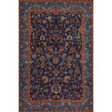 rugs modern Lacivert Turuncu Temalı Geleneksel Motif Çiçek Desenli Vintage Dekoratif Halı 3817, 140 x 200
