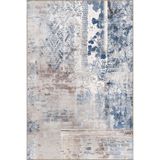 rugs modern Mavi Bej Temalı Karma Motif ve Tuğla Duvar Desenli Modern Dekoratif Halı 4928, 75 x 150