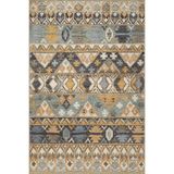 rugs modern Mavi Bej Temalı Motifli Etnik Desenli Vintage Dekoratif Halı 3896, 140 x 200