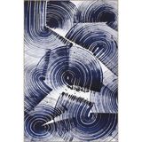 rugs modern Mavi Boya İzi Desenli Dokuma Taban Halı ve Yıkanabilir Halı miravip9802, 100 x 150
