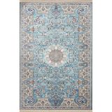 rugs modern Mavi Gri Temalı Geleneksel Motif Etnik Çiçek Desenli Kreatif Vintage Dekoratif Halı 2401, 140 x 200